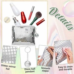 Locmeo 12 Pack Disco Makeup Bags Sparkly Bachelorette Party Favors Silver