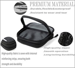 HYOOG Small Clear Double Layer Pouch, Portable Makeup Bag, Mini black