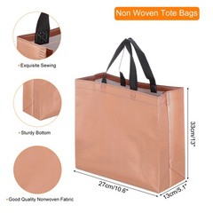 24Pcs Reusable Gift Bags with Handles 10.6 x 13 Inch Rose Gold