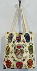 Spirit Halloween Sugar Skull Day of the Dead Tote Shopping Bag Canvas Purse