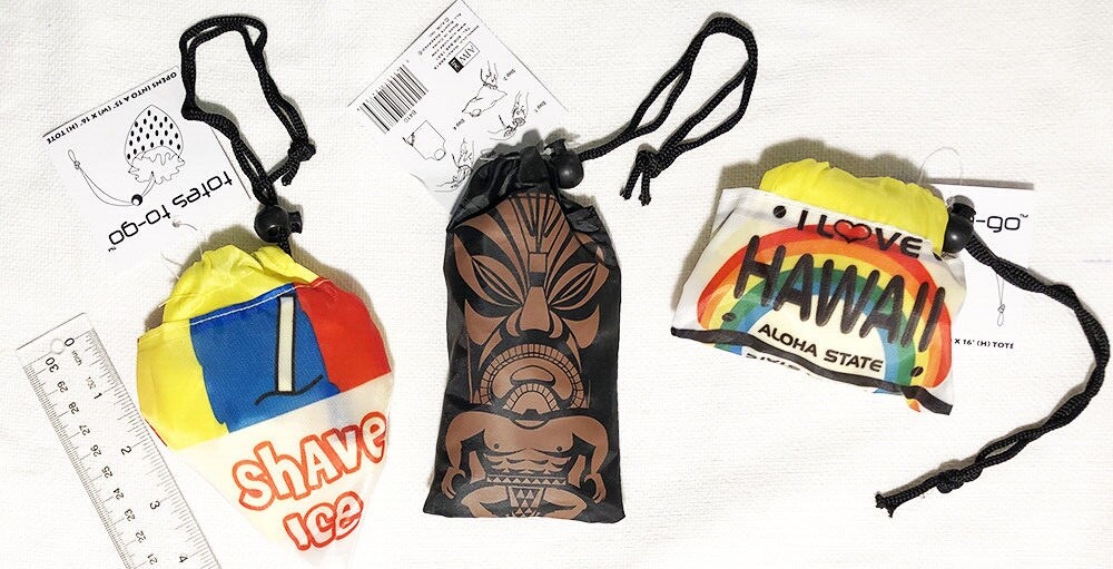 Foldable Reusable Shopping Eco Tote Bag Hawaiian Gifts Aloha Tiki Shave Ice New