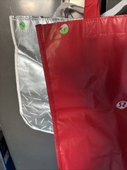Large Lululemon Reusable Shopping Totes – Silver/White /Red