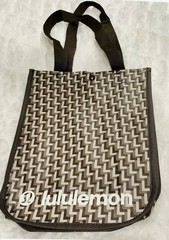 NEW Lululemon 2025 Small Reusable Shopping Tote Lunch Bag Brown Ivory Black