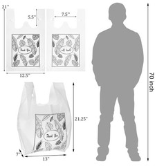 500 Pack Plastic Bags with Handles, Clear Thank Yo