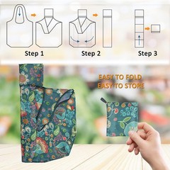Reusable Grocery Bags, 12 Pack 50Lbs Foldable Fashion Washable Shopping Bags,…