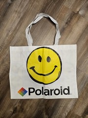 Polaroid Camera Smile Face Emoji Logo Shopping Bag Carry Bag Plastic Vinyl Big