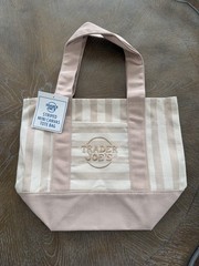Trader Joe’s Mini Striped Neutral Beige Tote