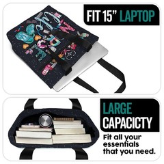 Large Waterproof Tote Bag With Pockets And Zipper For Work. Gift For Nurse. Shou