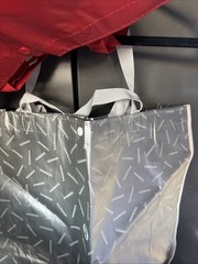 Large Lululemon Reusable Shopping Totes – Silver/White /Red