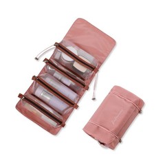 LumiSyne 4 In 1 Detachable Toiletry Bag Hanging Roll-Up Makeup one size, Pink
