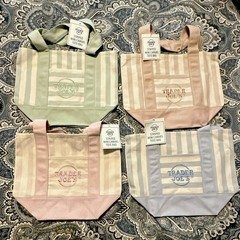 Trader Joe’s Mini Pastel Striped Canvas Tote Bags Set of 4 (New June 2026)