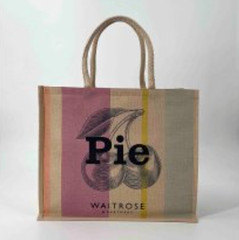 Waitrose and Partners Cherry Pie Tote Bag Shopping Juco Pudding NEW 🍒 🥧