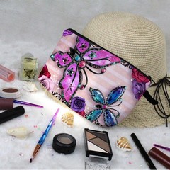Livel lhood Floral Butterfly Makeup Bag Cute Organizer Travel hz3198