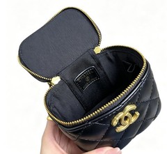 VIP-GIFT Makeup Bag Beauty Double Gold Ball Mini Box Bag Zipper Chain Crossbody