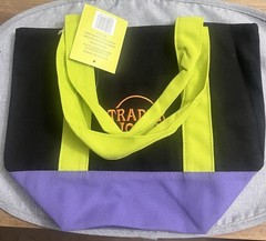 Trader Joes Halloween Mini Tote Bag, Brand New w/Tags, Green Purple Black