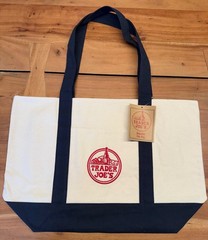 Trader Joe’s Large Reusable Canvas Tote Bag — Navy Blue Handles | NEW WITH TAG