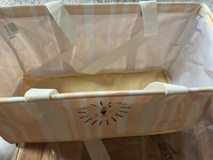 Thirty One LARGE UTILITY TOTE~HONEYPOT STRIPE w/Hear me Roar Embroidery Lion-NIP