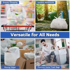 100 Pack Extra Large 36″x24″x8″ White Plastic Shopping Bags – Heavy Duty Reusabl
