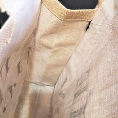 Reusable Tote Burlap wood dowel Handles The Loom Large Shop sustainable Earth