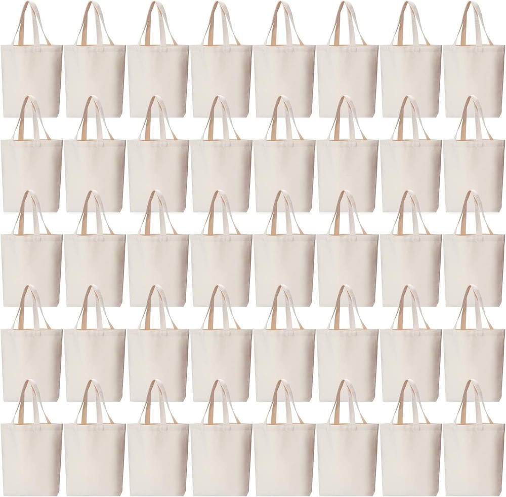 Canvas Tote Bag Bulk for DIY Projects, 13×15 Inches Sublimation Tote Bags for Gr