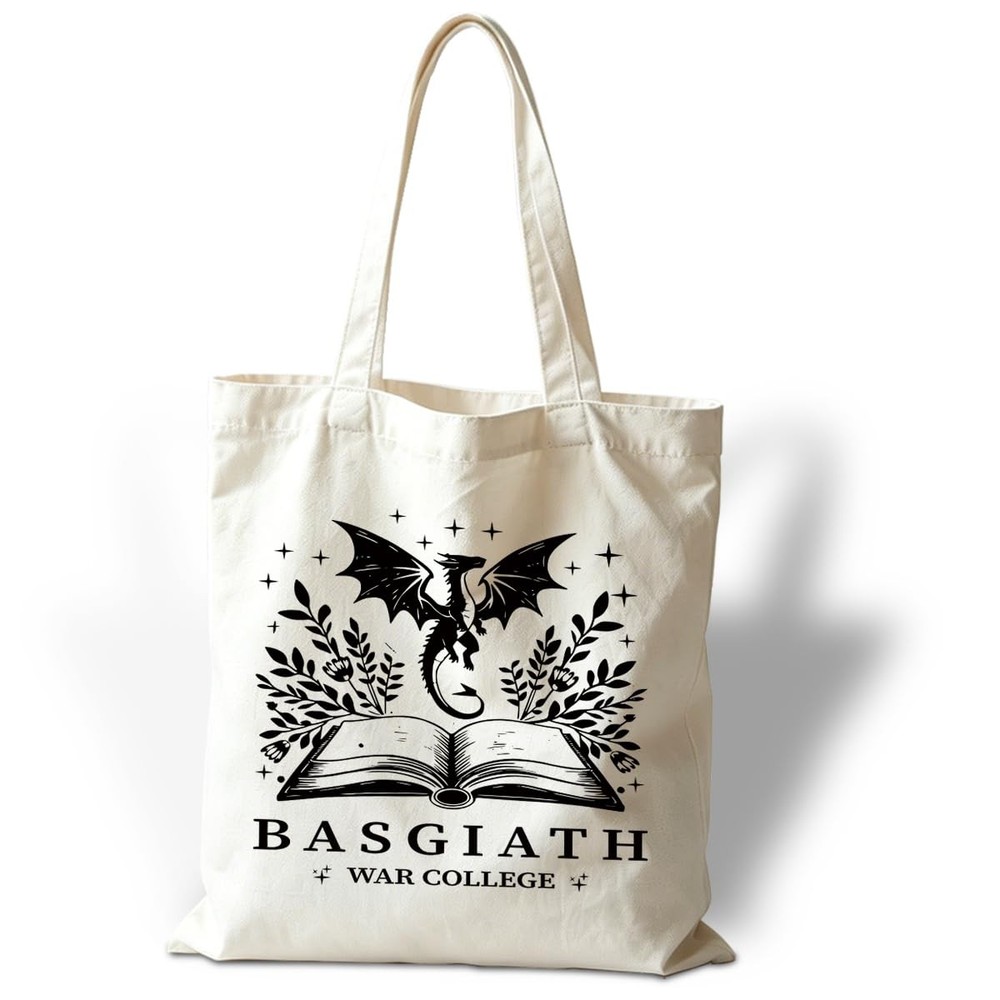 Funny Canvas Tote Bag, Basgiath War College Tote Bag, Casual Canvas Totes for…