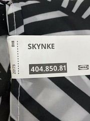 IKEA SKYNKE Leaf Black/ WhIte Pattern Foldable Pocket Reusable Shopping Tote Bag