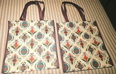 2 Packs Barnes and Noble Vintage Christmas Bulbs Festive Reusable Tote Bags