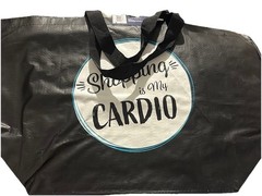Juncture 14x16in Shopping Is My Cardio Reusable Inspirational Bag W/Handles.