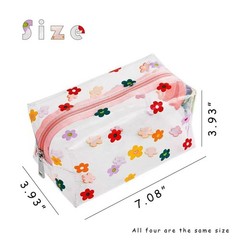 hhdatc 4PCS Clear Small Makeup Bags with Zipper Sunflower Cute colorful
