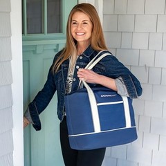 Soft Reusable Insulated Canvas Grocery Tote Bag One Size Navy