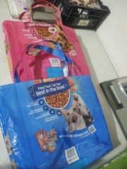 Upcycled Feed Bag, Handmade, Repurposed, Shopping bags Lot Of 2 (cat Food)