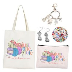 5 Pcs Crochet Gifts For Women,Crochet Reusable Grocery Bag, 50pcs Stickers for