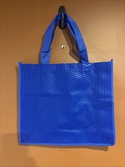 5 Pack Dark-Blue Patterned Reusable Tote/Grocery/Hand Bag W/Front Pouch 13×15”