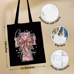 Religious Canvas Tote Bag, Inspirational Christian Gifts for Women Female Chr…