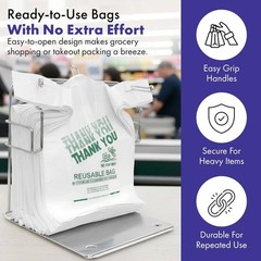 Mil Reusable Plastic Grocery Bags | PACK OF 200 – 12″ x 7″ x 22″ Thick 55 Micron
