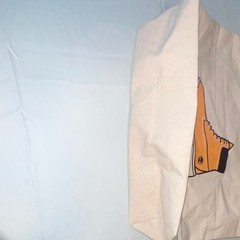 Timberland Large Canvas Reusable Shopping Bag Foldable Beige Boot Graphic Print