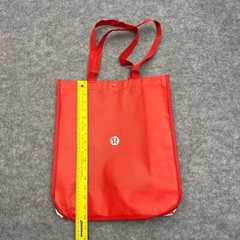 Lululemon Reusable Tote Red White Classic Shopping Bag Snap Closure Authentic