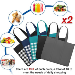 Reusable Grocery Shopping Bags 10 Pack Large Foldable Tote Bags Bulk