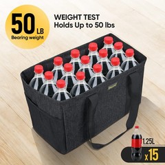 9-Gallon Soft Extra Large Utility Tote Foldable Reusable Storage Bag Charcoal