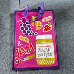 Trader Joe’s Comfort Food Reusable Grocery Bag Multicolor Mac & Cheese PB & Jam