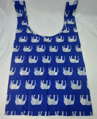 BAGGU – Standard Reusable Bag 25″ w/tag – BLUE & WHITE ELEPHANT – Retired Design
