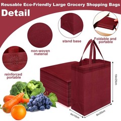 50 Pcs Reusable Tote Bag Bulk 8 x 4 x 10 Inch Non Woven Shopping Bag with Han…