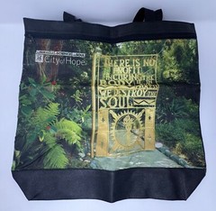 City Of Hope Canvas Shopping Tote Zipper Grocery Bag Garden Quote 16x14x3 NEW