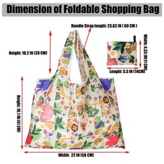 5 PCS Foldable Reusable Shopping Bags 210D Nylon Waterproof Grocery Tote