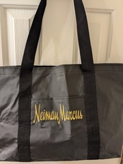 Neiman Marcus Black Large Reusable Nylon Tote Bag Solid 21x15x7 in