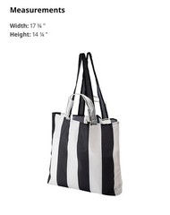 IKEA SKYNKE Black And White Stripped Folds Into It’s Pocket Shopping Tote Bag