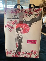 Daiso Japan Geisha Tote Bag Japanese Art Reusable Shopping Bag