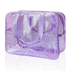 ONEART Waterproof PVC Cosmetic Bag – Clear Makeup Pouch for Travel Purple