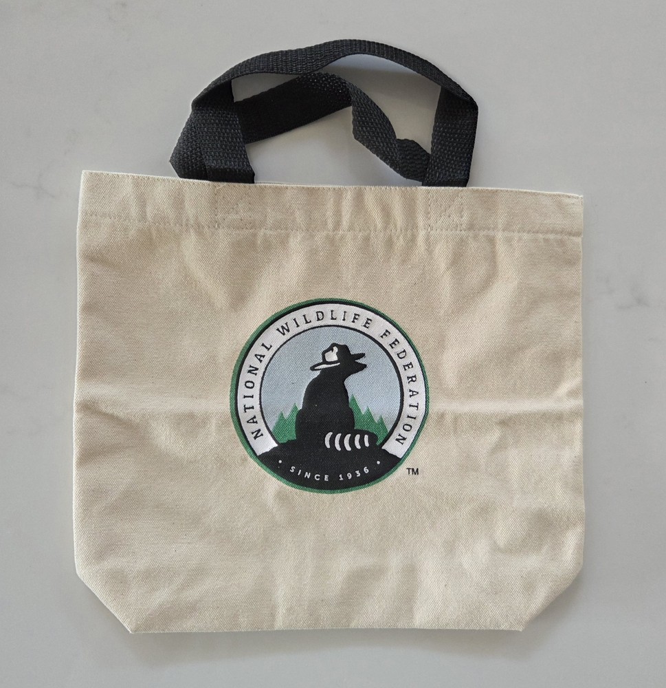 National Wildlife Federation Canvas Tote Bag With Handles 10″x12″