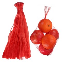 100Pcs Reusable Mesh Produce Bags, 13.8 Inches Hatching Bags, Red